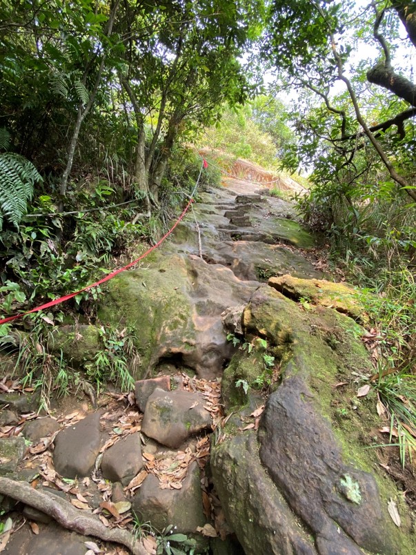 拇指山登頂前的小攀爬