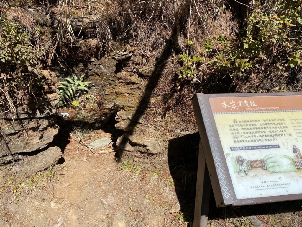 步道上的木炭窯遺址